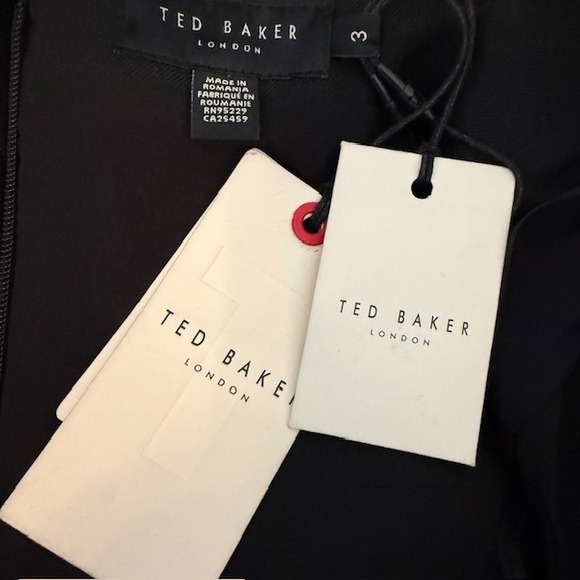 NWT Ted Baker Fleuurr Square Neck Midi Dress Black Size 8 - Picture 6 of 13